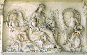 Tellus panel av Ara Pacis (marmor)